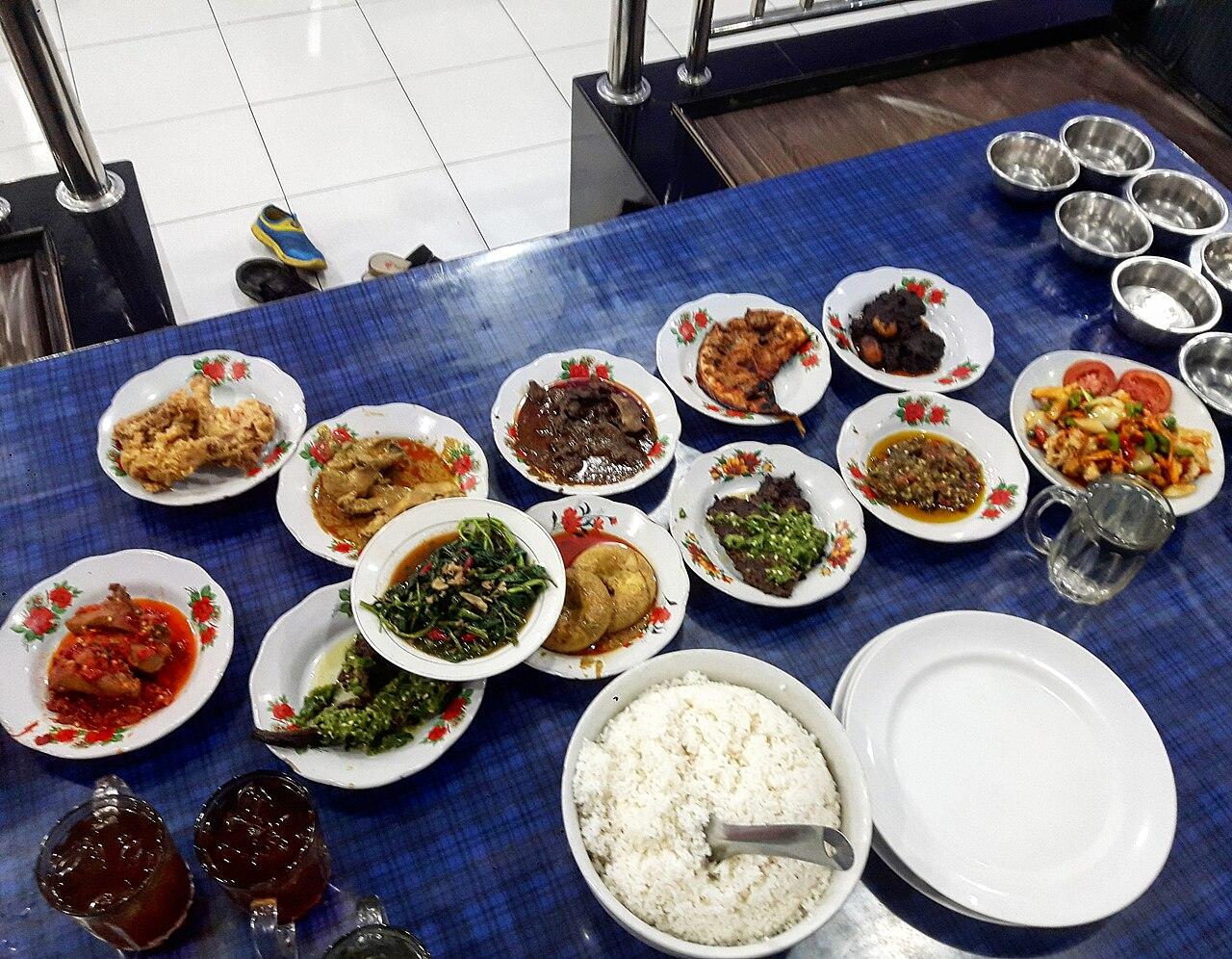A table of Padang dishes